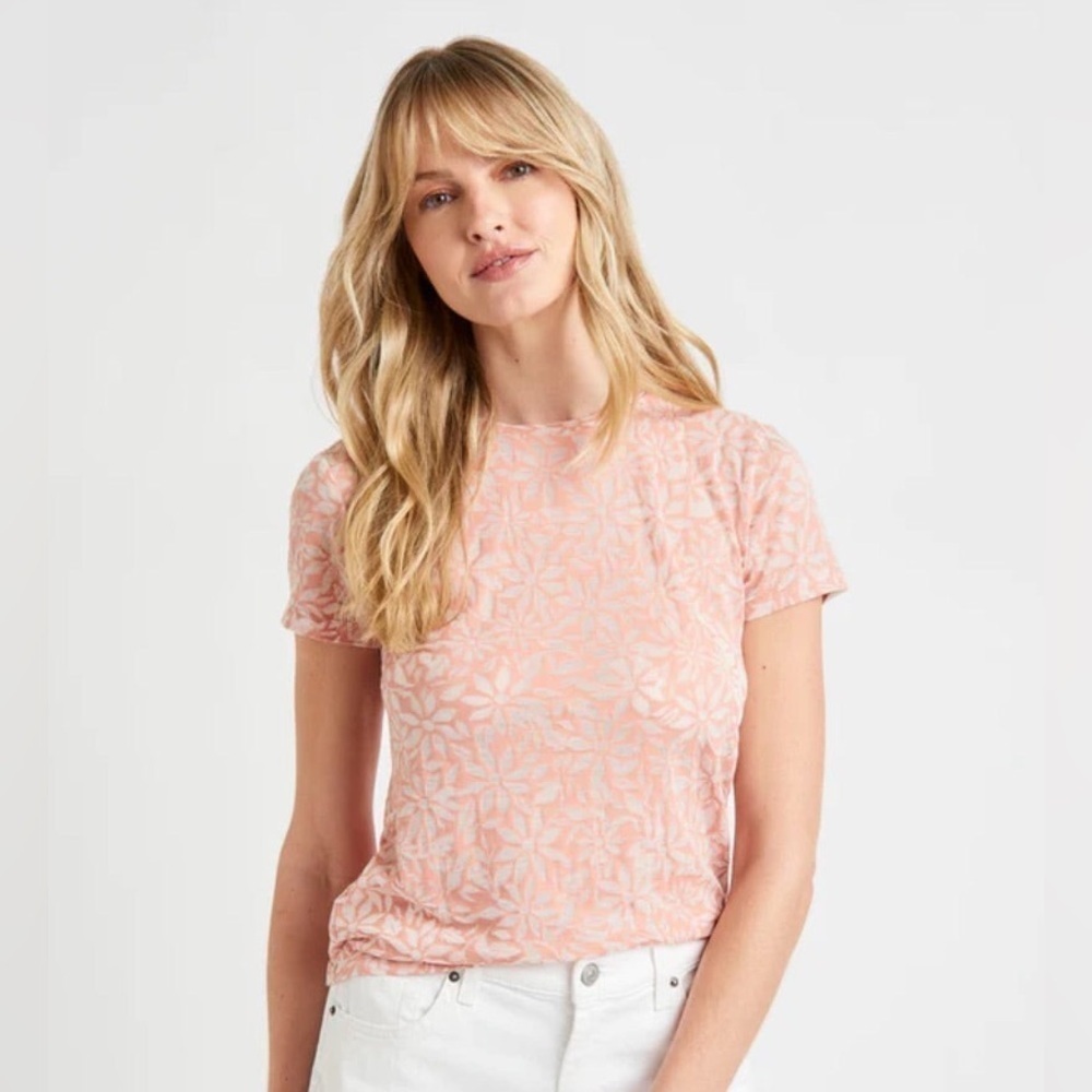 Splendid - Floral Burnout Tee in Rouge